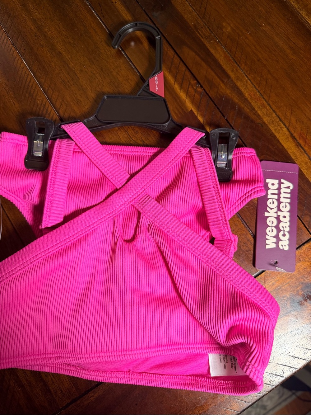Weekend Academy Paradise Pink Ribbed Tween Bikini Set- Size 6/7